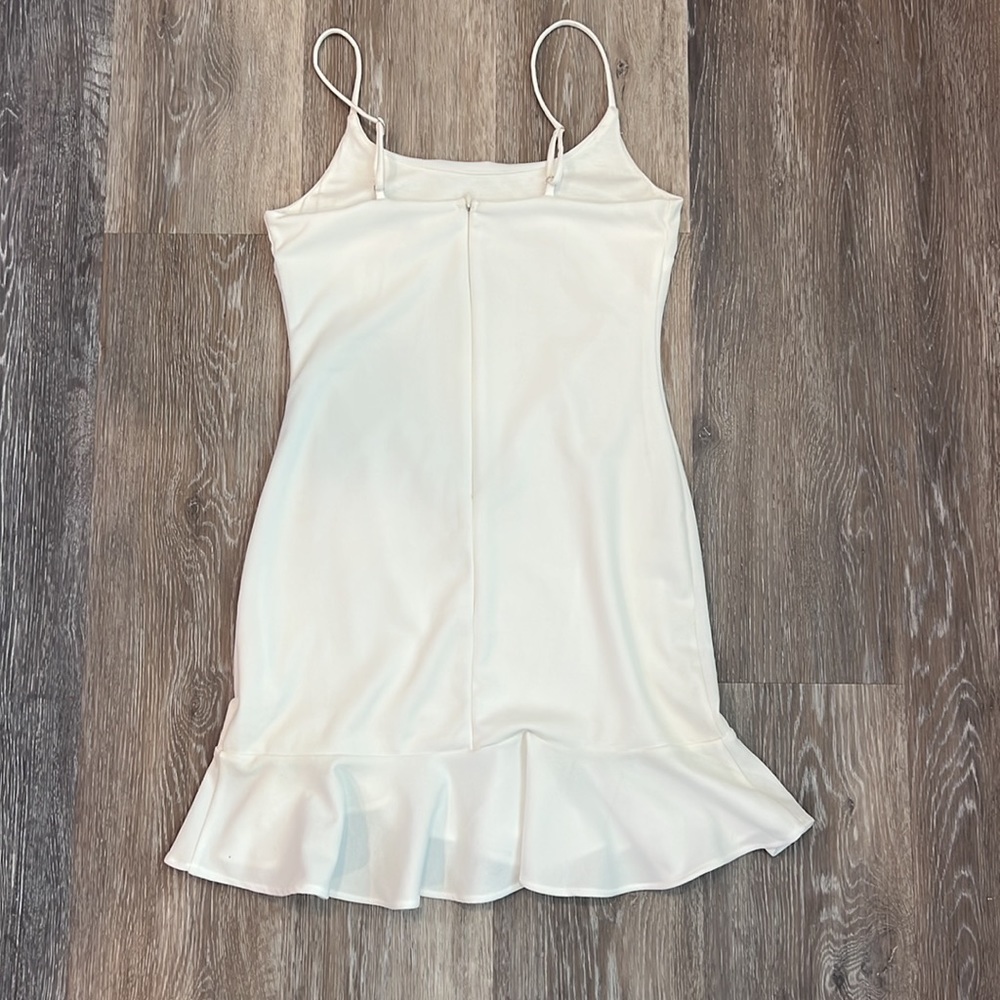 Spaghetti Strap Adjustable White Ruffled Mini Dre… - image 6